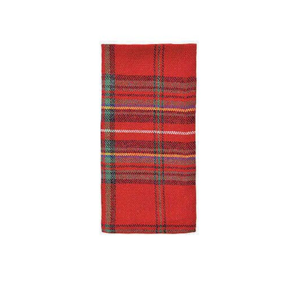 Christmas Red Plaid Fabric Napkins Country Cabin Lodge Cotton Poly Set of 4